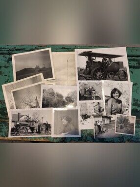 Vintage Photographs Lot Of 14 - Farm, Tractor, People, Landscape - Black & White